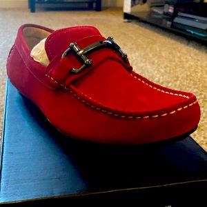 Alfani Men's James Suede Driver with Bit, Red, size 9M